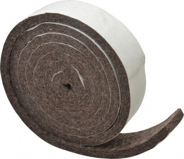 Made in USA - 1/4 Inch Thick x 1 Inch Wide x 5 Ft. Long, Felt Stripping - Gray, Adhesive Backing - Exact Tooling