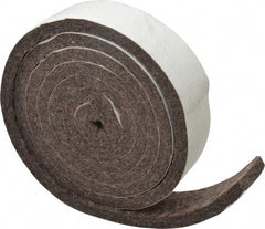 Made in USA - 1/4 Inch Thick x 1 Inch Wide x 5 Ft. Long, Felt Stripping - Gray, Adhesive Backing - Exact Tooling