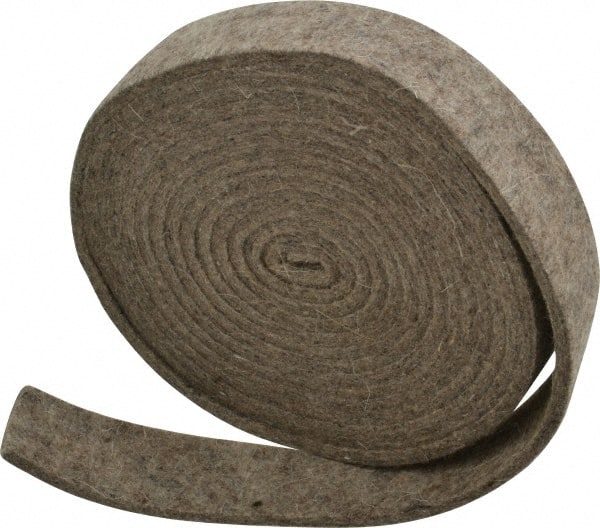 Made in USA - 1/8 Inch Thick x 1 Inch Wide x 10 Ft. Long, Felt Stripping - Gray, Plain Backing - Exact Tooling