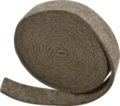Made in USA - 1/8 Inch Thick x 1 Inch Wide x 10 Ft. Long, Felt Stripping - Gray, Plain Backing - Exact Tooling