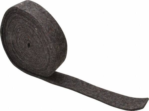 Made in USA - 1/8 Inch Thick x 1 Inch Wide x 10 Ft. Long, Felt Stripping - Gray, Plain Backing - Exact Tooling