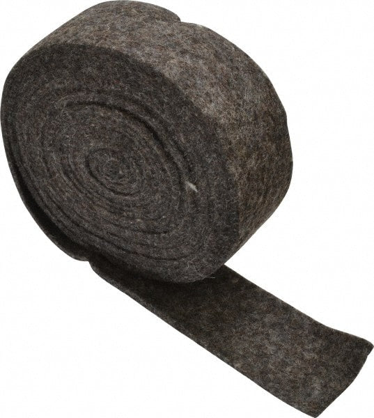 Made in USA - 1/8 Inch Thick x 1-1/2 Inch Wide x 10 Ft. Long, Felt Stripping - Gray, Plain Backing - Exact Tooling