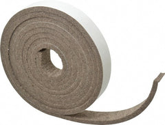 Made in USA - 1/4 Inch Thick x 1 Inch Wide x 10 Ft. Long, Felt Stripping - Gray, Adhesive Backing - Exact Tooling