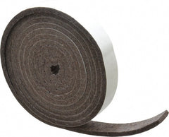 Made in USA - 1/4 Inch Thick x 1 Inch Wide x 10 Ft. Long, Felt Stripping - Gray, Adhesive Backing - Exact Tooling