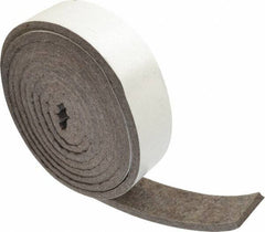 Made in USA - 1/4 Inch Thick x 1-1/2 Inch Wide x 10 Ft. Long, Felt Stripping - Gray, Adhesive Backing - Exact Tooling