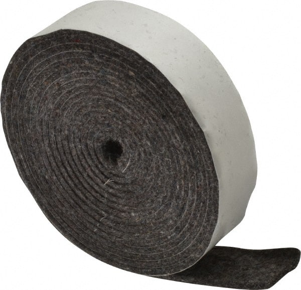 Made in USA - 1/8 Inch Thick x 1 Inch Wide x 10 Ft. Long, Felt Stripping - Gray, Adhesive Backing - Exact Tooling