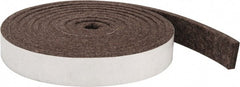 Made in USA - 1/4 Inch Thick x 1 Inch Wide x 10 Ft. Long, Felt Stripping - Gray, Adhesive Backing - Exact Tooling