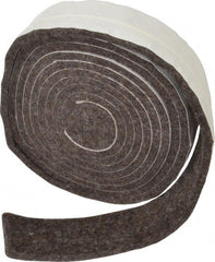 Made in USA - 1/4 Inch Thick x 1-1/2 Inch Wide x 10 Ft. Long, Felt Stripping - Gray, Adhesive Backing - Exact Tooling