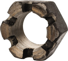 Value Collection - 2-12 UNF Grade 2 Steel Slotted Locknut - 3" Width Across Flats, 1-23/32" High, Uncoated - Exact Tooling