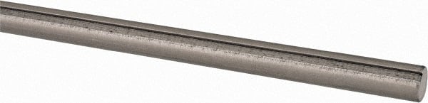 Made in USA - 3/8" Diam, 2' Long, 1045 Steel Keyed Round Linear Shafting - 3/32" Key - Exact Tooling