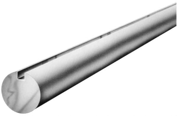 Made in USA - 1-1/8" Diam, 2' Long, 1018 Steel Keyed Round Linear Shafting - 1/4" Key - Exact Tooling