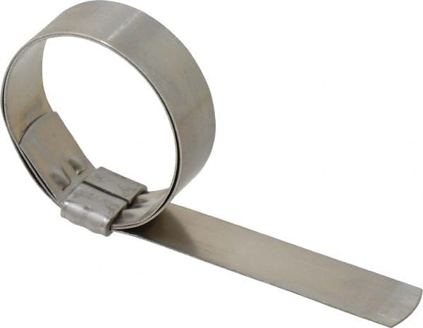 Made in USA - 2" ID, Grade 201, Stainless Steel Preformed J-Type Clamp - 3/4" Wide x 0.03" Thick - Exact Tooling