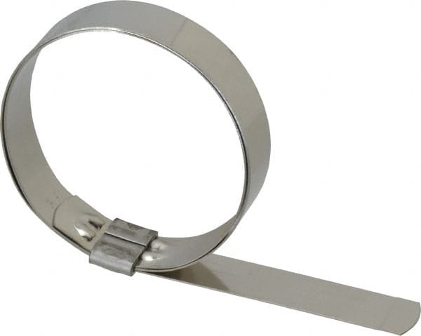 IDEAL TRIDON - 3" ID, Grade 201, Stainless Steel Preformed J-Type Clamp - 3/4" Wide x 0.03" Thick - Exact Tooling