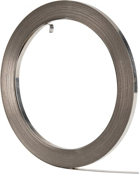 IDEAL TRIDON - Grade 201, Stainless Steel Banding Strap Roll - 3/8" Wide x 0.025" Thick - Exact Tooling