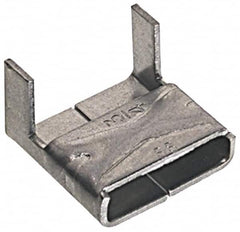 Made in USA - Grade 200 to 300, Stainless Steel Banding Strap Buckle - 1/2" Wide - Exact Tooling