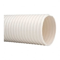 Continental ContiTech - 4" ID, 15 Hg Vac Rating, 27 psi, PVC Vacuum & Duct Hose - 100' Long, White, 14" Bend Radius, 15 to 150°F - Exact Tooling