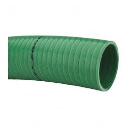 Continental ContiTech - 15 to 150°F, 3" Inside x 3.38" Outside Diam, PVC Liquid Suction & Discharge Hose - Green, 100' Long, 65 psi Working Pressure - Exact Tooling