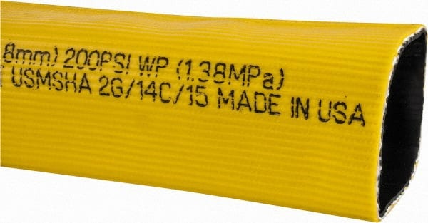 Continental ContiTech - 2" ID x 2.34" OD, 200 Working psi, Yellow Polymer Hose, Lays Flat - Cut to Length, -10 to 150°F - Exact Tooling