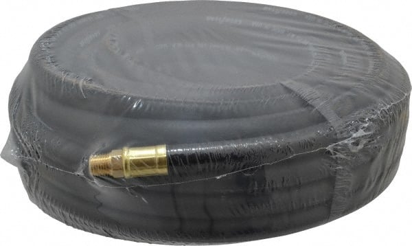 Continental ContiTech - 3/8" ID x 0.669" OD 50' Long Multipurpose Air Hose - MNPT x MNPT Ends, 200 Working psi, -40 to 190°F, 1/4" Fitting, Black - Exact Tooling