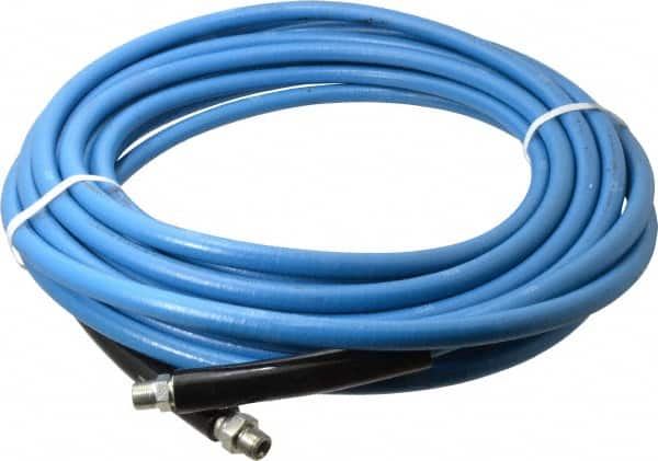 Continental ContiTech - 50' Long, 3/8" Fitting, Swivel Fitting, 0 to 250°F, Synthetic Rubber High Temp & High Pressure Hose - 3/8" Inside x 0.693" Outside Diam, Blue, 3,000 psi - Exact Tooling