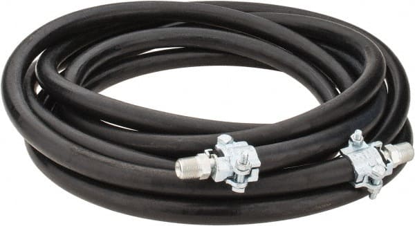 Continental ContiTech - 25' Long, 1/2" Fitting, Male NPT Fitting, -40 to 450°F, Synthetic Rubber High Temp & High Pressure Hose - 1/2" Inside x 1-1/16" Outside Diam, Black, 250 psi - Exact Tooling