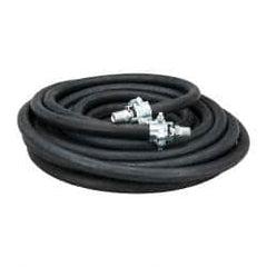Continental ContiTech - 50' Long, 1/2" Fitting, Male NPT Fitting, -40 to 450°F, Synthetic Rubber High Temp & High Pressure Hose - 1/2" Inside x 1-1/16" Outside Diam, Black, 250 psi - Exact Tooling