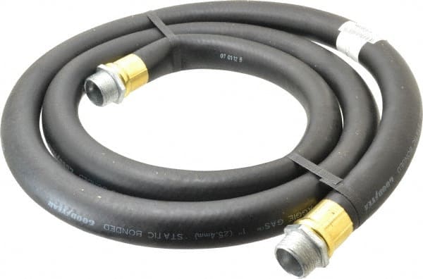 Continental ContiTech - 1" ID x 1-1/8" OD x 8' OAL, NPT Male x Male Petroleum Transfer Hose - 100 Max Working psi, 1" Fitting, Black - Exact Tooling