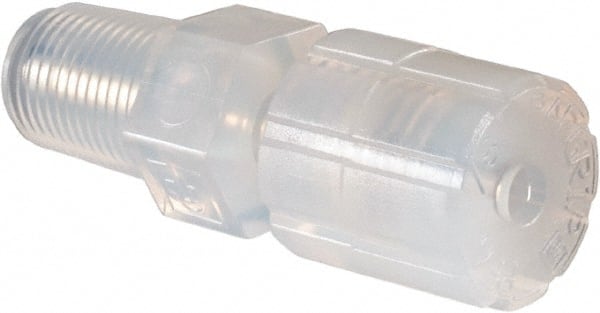 NewAge Industries - 1/8" Tube OD, PFA PTFE Plastic Compression Tube Male Connector - 1/8 NPT Pipe, 500°F Max, 1/8 Thread - Exact Tooling