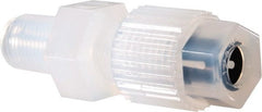 NewAge Industries - 1/4" Tube OD, PFA PTFE Plastic Compression Tube Male Connector - 1/8 NPT Pipe, 500°F Max, 1/8 Thread - Exact Tooling