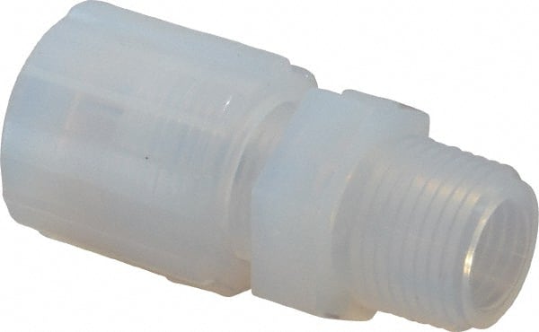 NewAge Industries - 3/8" Tube OD, PFA PTFE Plastic Compression Tube Male Connector - 3/8 NPT Pipe, 500°F Max, 3/8 Thread - Exact Tooling
