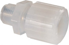 NewAge Industries - 3/4" Tube OD, PFA PTFE Plastic Compression Tube Male Connector - 1/2 NPT Pipe, 500°F Max, 1/2 Thread - Exact Tooling