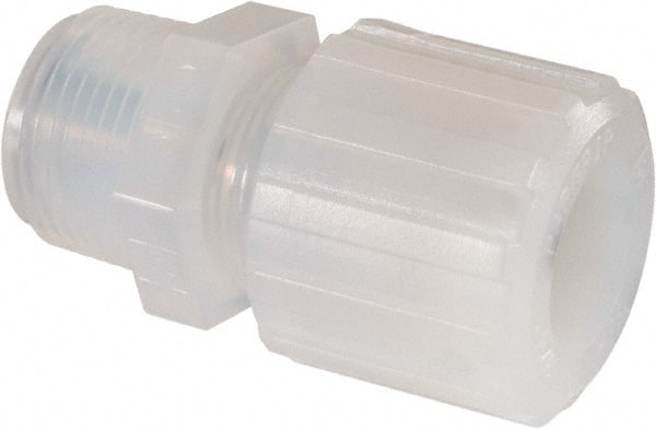 NewAge Industries - 3/4" Tube OD, PFA PTFE Plastic Compression Tube Male Connector - 3/4 NPT Pipe, 500°F Max, 3/4 Thread - Exact Tooling