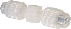 NewAge Industries - 1/8" Tube OD, PFA PTFE Plastic Compression Tube Union - 500°F Max - Exact Tooling