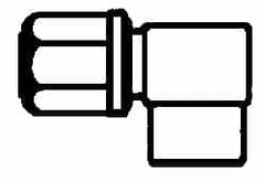 NewAge Industries - 1/2" Tube OD, PFA PTFE Plastic Compression Tube Female Elbow - 1/4 NPT Pipe, 500°F Max, 1/4 Thread - Exact Tooling