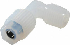 NewAge Industries - 1/4" Tube OD, PFA PTFE Plastic Compression Tube Male Elbow - 1/4 NPT Pipe, 500°F Max, 1/4 Thread - Exact Tooling