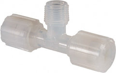NewAge Industries - 3/8" Tube OD, PFA PTFE Plastic Compression Tube Male Branch Tee - 3/8 NPT Pipe, 500°F Max, 3/8 Thread - Exact Tooling