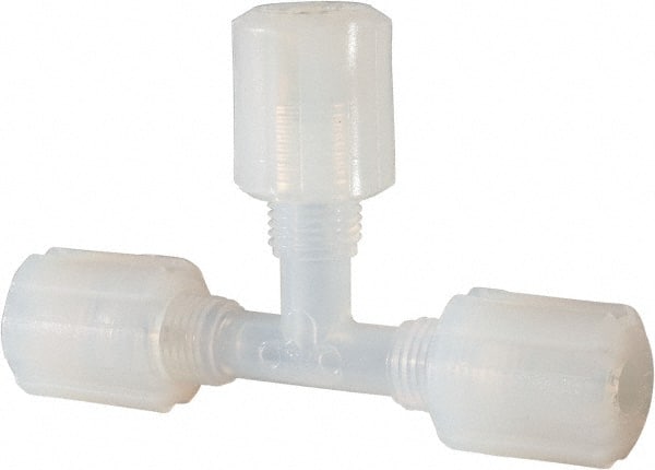 NewAge Industries - 1/4" Tube OD, PFA PTFE Plastic Compression Tube Union Tee - 500°F Max - Exact Tooling