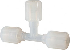 NewAge Industries - 1/4" Tube OD, PFA PTFE Plastic Compression Tube Union Tee - 500°F Max - Exact Tooling