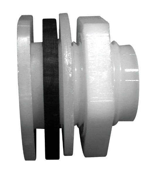 Green Leaf - 1/2 Polypropylene Threaded Tube Bulkhead Fitting - 0.753" ID, 75 Max Working psi - Exact Tooling