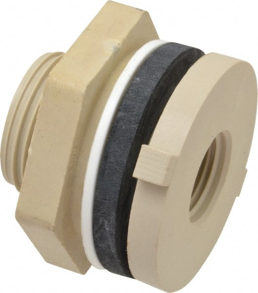 Green Leaf - 1/2 Nylon Threaded Tube Bulkhead Fitting - 0.753" ID, 75 Max Working psi - Exact Tooling