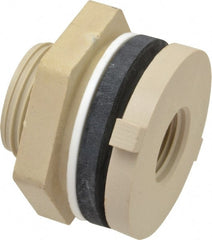 Green Leaf - 1/2 Nylon Threaded Tube Bulkhead Fitting - 0.753" ID, 75 Max Working psi - Exact Tooling