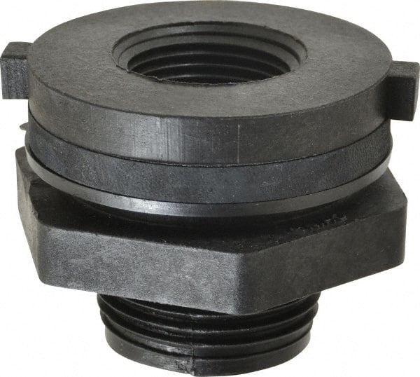 Green Leaf - 3/4 FTP Polypropylene Threaded Tube Bulkhead Fitting - 0.964" ID, 75 Max Working psi - Exact Tooling