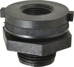 Green Leaf - 3/4 FTP Polypropylene Threaded Tube Bulkhead Fitting - 0.964" ID, 75 Max Working psi - Exact Tooling