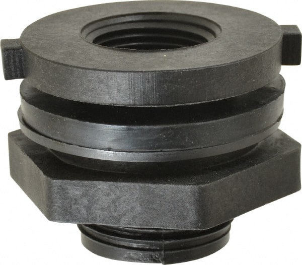 Green Leaf - 3/4 FTP Polypropylene Threaded Tube Bulkhead Fitting - 0.964" ID, 75 Max Working psi - Exact Tooling