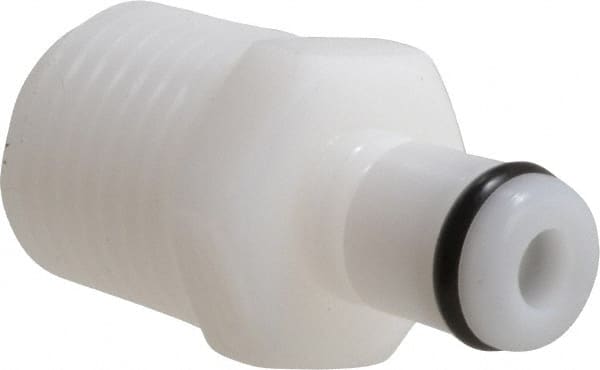 CPC Colder Products - 1/8" Nominal Flow, 1/4 NPT Thread, Male, Inline Threaded-Male Plug - 120 Max psi, -40 to 180°F, Acetal Coupling, Buna-N O-Ring - Exact Tooling