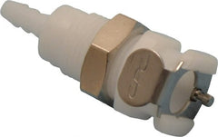 CPC Colder Products - 1/8" Nominal Flow, 1/8" ID, Female, Panel Mount Hose Barb-Female Socket - 120 Max psi, -40 to 180°F, Acetal Coupling, Buna-N O-Ring - Exact Tooling
