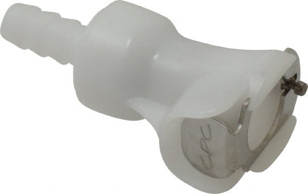 CPC Colder Products - 1/4" Nominal Flow, 1/4" ID, Female, Inline Hose Barb-Female Socket - 120 Max psi, -40 to 180°F, Acetal Coupling, Buna-N O-Ring - Exact Tooling