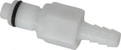CPC Colder Products - 1/4" Nominal Flow, 1/4" ID, Male, Inline Hose Barb-Male Plug - 120 Max psi, -40 to 180°F, Acetal Coupling, Buna-N O-Ring - Exact Tooling