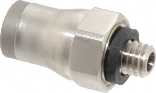 Legris - 5/32" Outside Diam, 10-32 UNF Stainless Steel Push-to-Connect Male Connector - 435 Max psi, FKM O-Ring, Tube to Male UNF - Exact Tooling