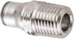 Legris - 4mm Outside Diam, 1/4 BSPT, Stainless Steel Push-to-Connect Male Connector - 435 Max psi, Tube to Male BSPT Connection, FKM O-Ring - Exact Tooling